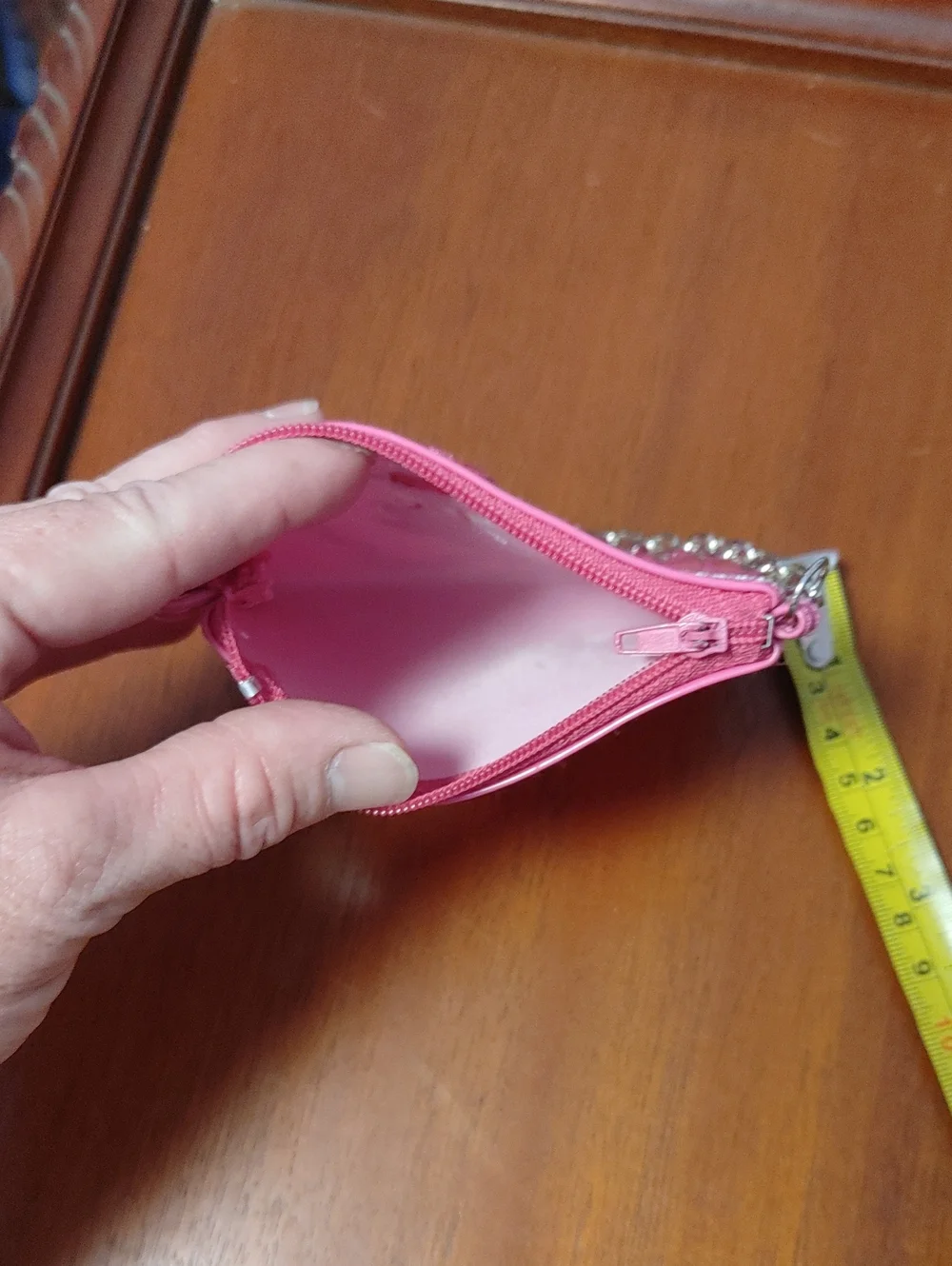 Pink Patent Wristlet Bag with Poodle Applique